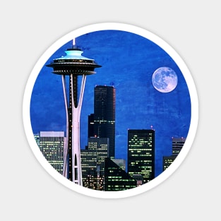 Blue Seattle Space Needle Magnet